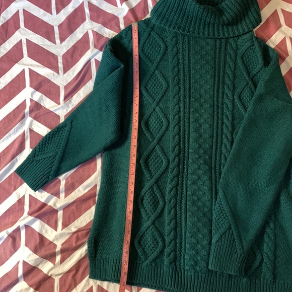 COPY - NWT Land’s End Women’s Turtleneck Pullover Green Sweater Size XL - Picture 3 of 6